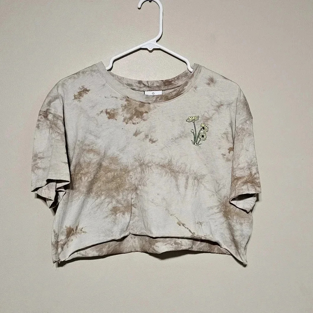 Empyre Crop Top Womens Large Tie Dye Crew Neck Short Sleeve 100% Cotton Skater